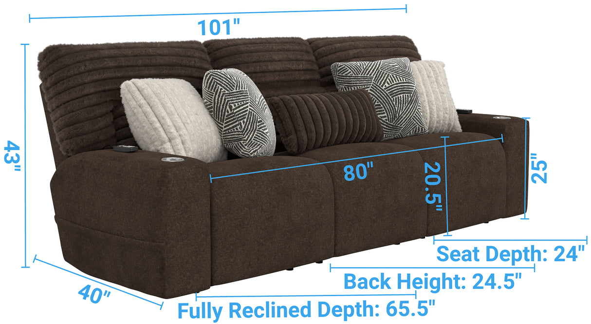 Zen - Power Reclining Sofa With CR3 Heat/Massage/Zero Gravity - Chocolate