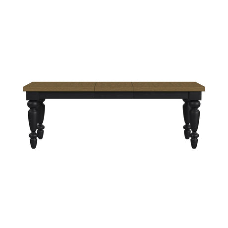 Heritage - Rectangular Dining Table With 18" Leaf - Oak Brown And Black