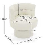 Swivel Accent Chair, 360° Rotating Design With Ergonomic Support For Living Room, Bedroom & Home Office - Cream White