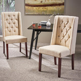 Sophisticated Tufted Dining Chair With High Back Design