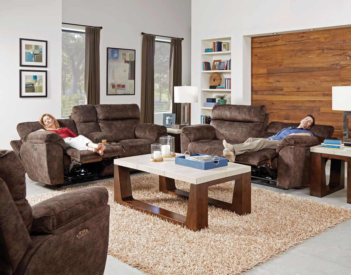 Sedona - Power Hdrst With Lumbar Lay Flat Reclining Console Loveseat With Storage & Cupholders