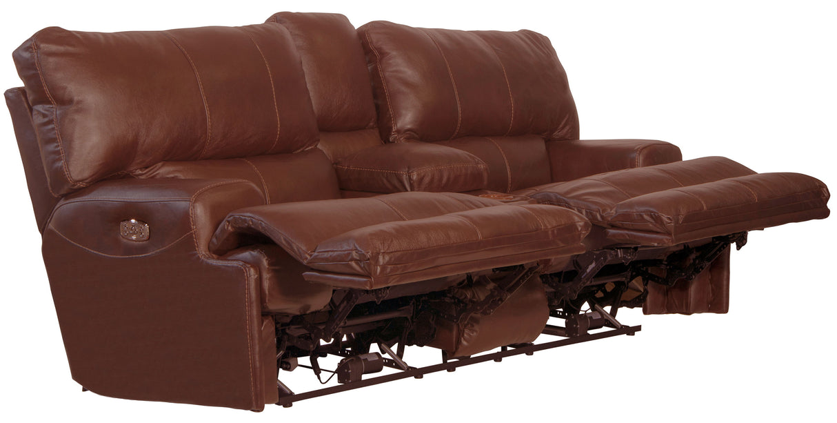 Wembley - Power Headrest With Lumbar Lay Flat Reclining Console Loveseat