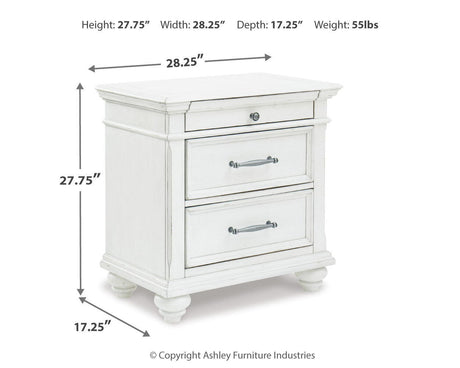 Kanwyn - Three Drawer Night Stand - Whitewash