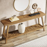 Extra Long Console Table With 2 Tier Open Storage