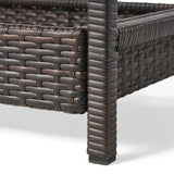 Resin Wicker Bar Cart With Metal Frame - Brown