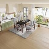 5 Piece Counter Height Dining Set, Bar Table With 4 Upholstered Chairs