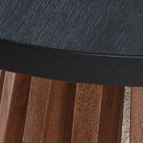 Kallari - Warm Brown / Black - Round End Table