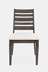 Lincoln Square - Ladderback Chair (Set of 2) - Medium Brown And White Fabric