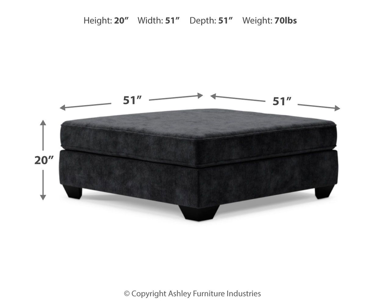 Lavernett - Oversized Accent Ottoman - Charcoal