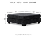 Lavernett - Oversized Accent Ottoman - Charcoal