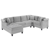 U Shaped Sectional Sofa, Corner Living Room Couch With Built In Cup Holders, Storage, USB Ports