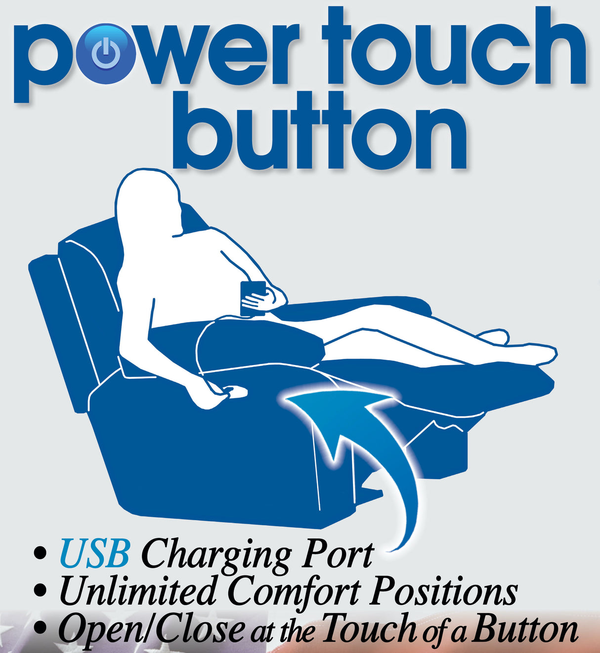 Ferrington - Power Lay Flat Recliner with Power Adjustable Headrest