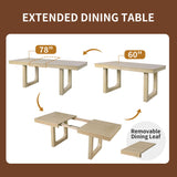 Extendable Dining Set, Farmhouse Extendable Table With Upholstered Chairs
