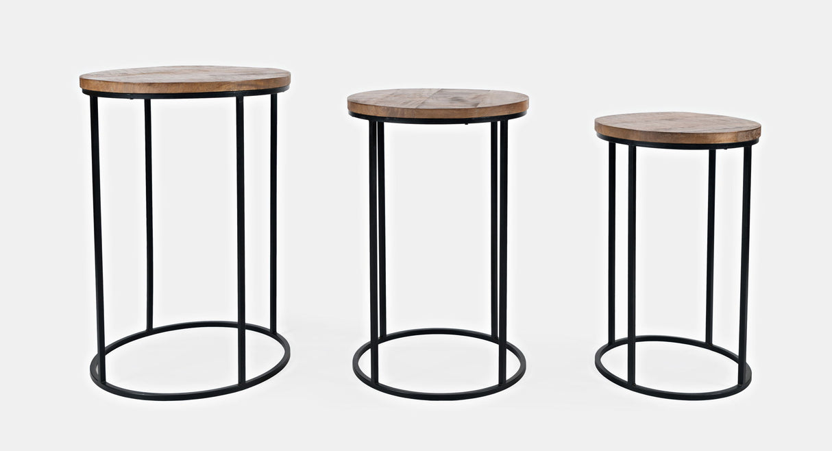 Global Archive - Warner Round Nesting Tables - Rustic Brown