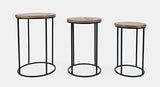 Global Archive - Warner Round Nesting Tables - Rustic Brown