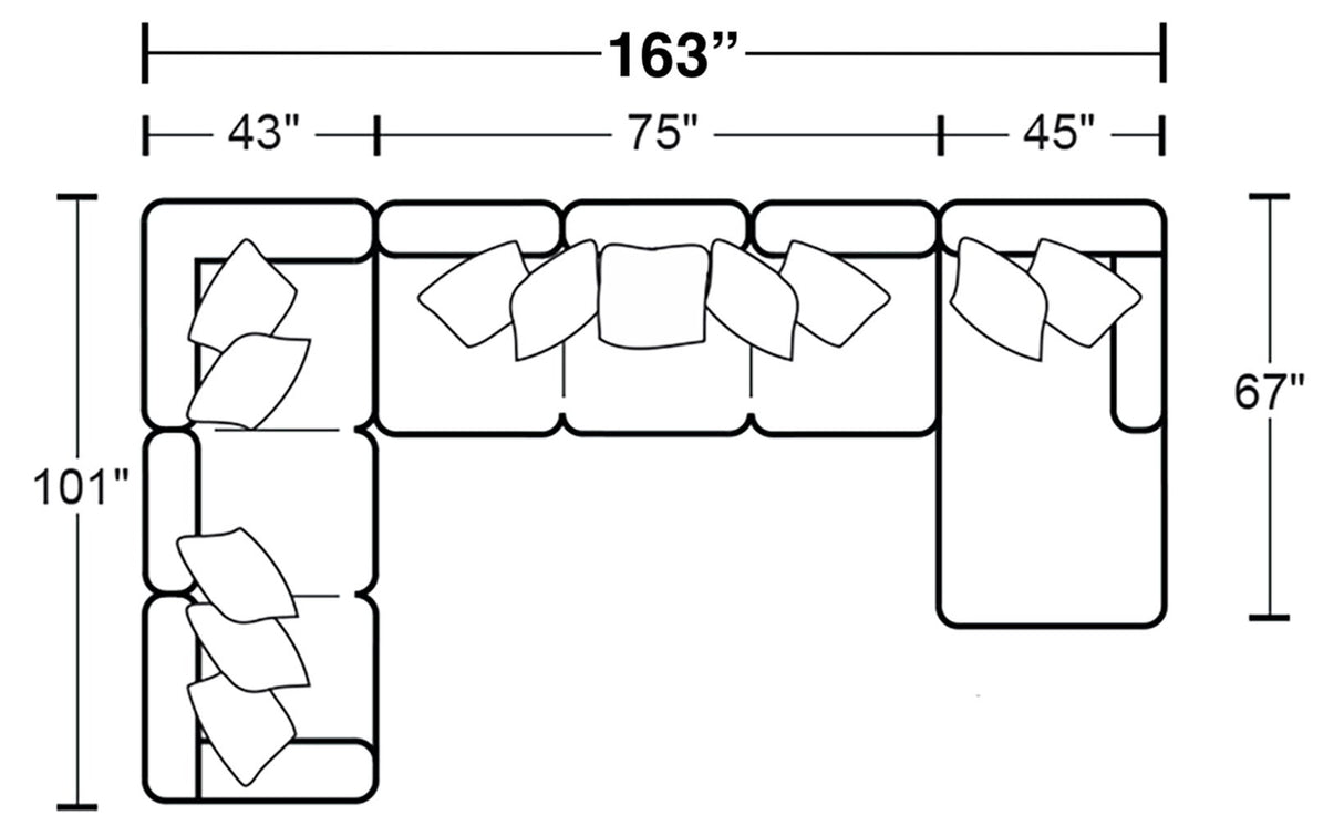 Denali - Italian Leather Match Sectional