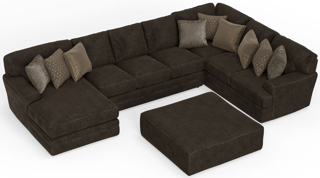 Mammoth - 3 Piece Sectional With Cocktail Ottoman (LSF Chaise) - Chocolate