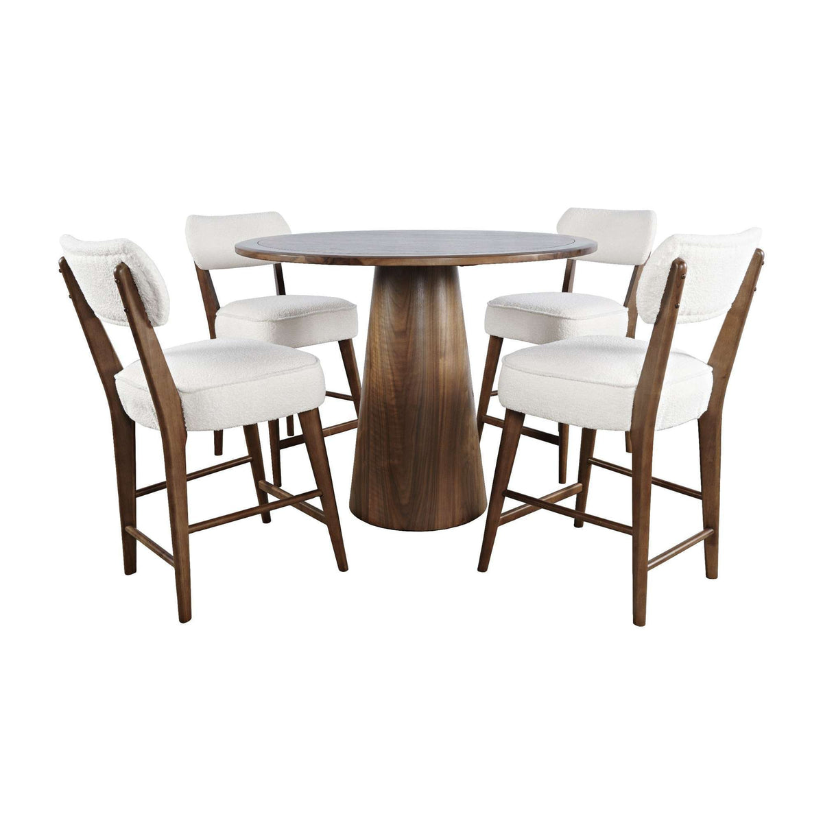 Nash - 5 Piece Dining Set, Counter Table With 4 Barstools