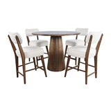Nash - 5 Piece Dining Set, Counter Table With 4 Barstools