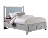 Bonanza - Ocean Blue Linen Upholstered Bed With Storage Footboard