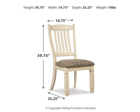 Bolanburg - Dining UPH Side Chair (Set of 2) - Rake Back - Brown / Beige