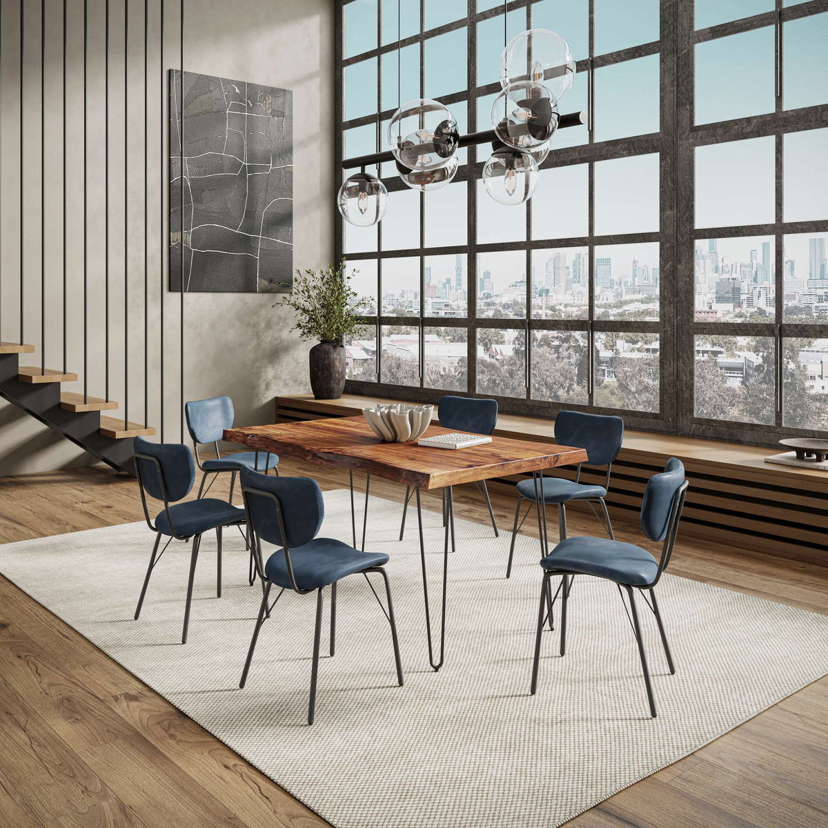 Nature's Edge - 7 Piece Upholstered Dining Set - Chestnut