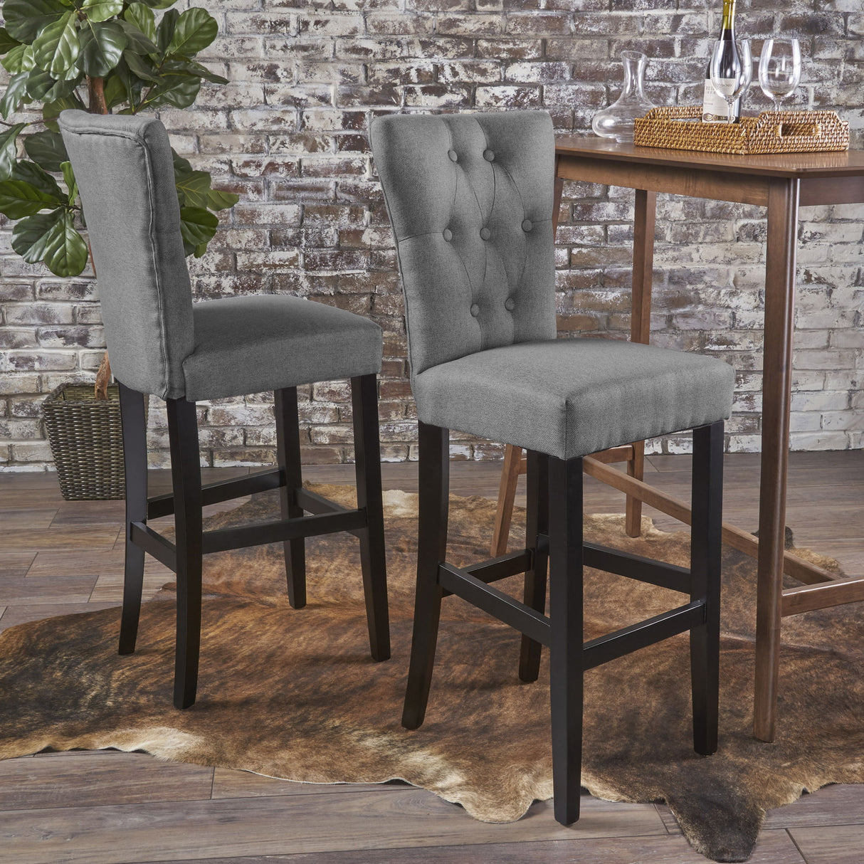 Elegant Barstool Set With Plush Cushioning