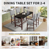 5 Piece Counter Height Dining Set, Bar Table With 4 Upholstered Chairs