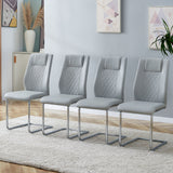Modern Dining Chairs With Padded Seat, Metal Legs