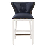 Macon - Counter Stool With Accents - Dark Blue