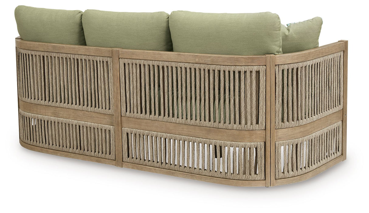 Serena Shores - Beige / Green - Sofa With Cushion