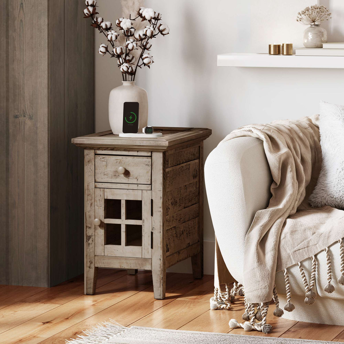 Rustic Shores - Power Chairside Table