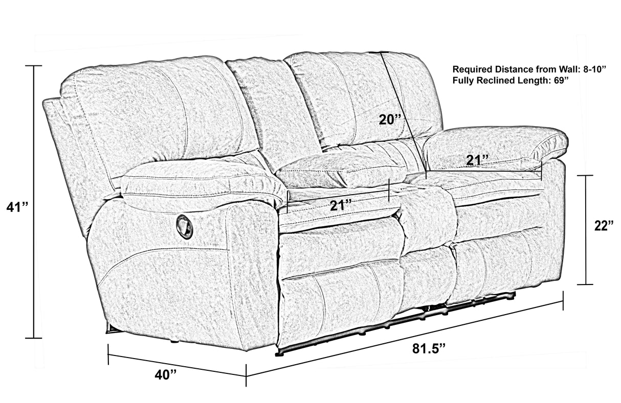 Reyes - Lay Flat Reclining Console Loveseat With Storage & Cupholders