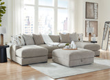 Aslan Court - Sectional With Ottoman Set