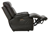 Naples - Power Lay Flat Recliner With Extended Ottoman - Chocolate