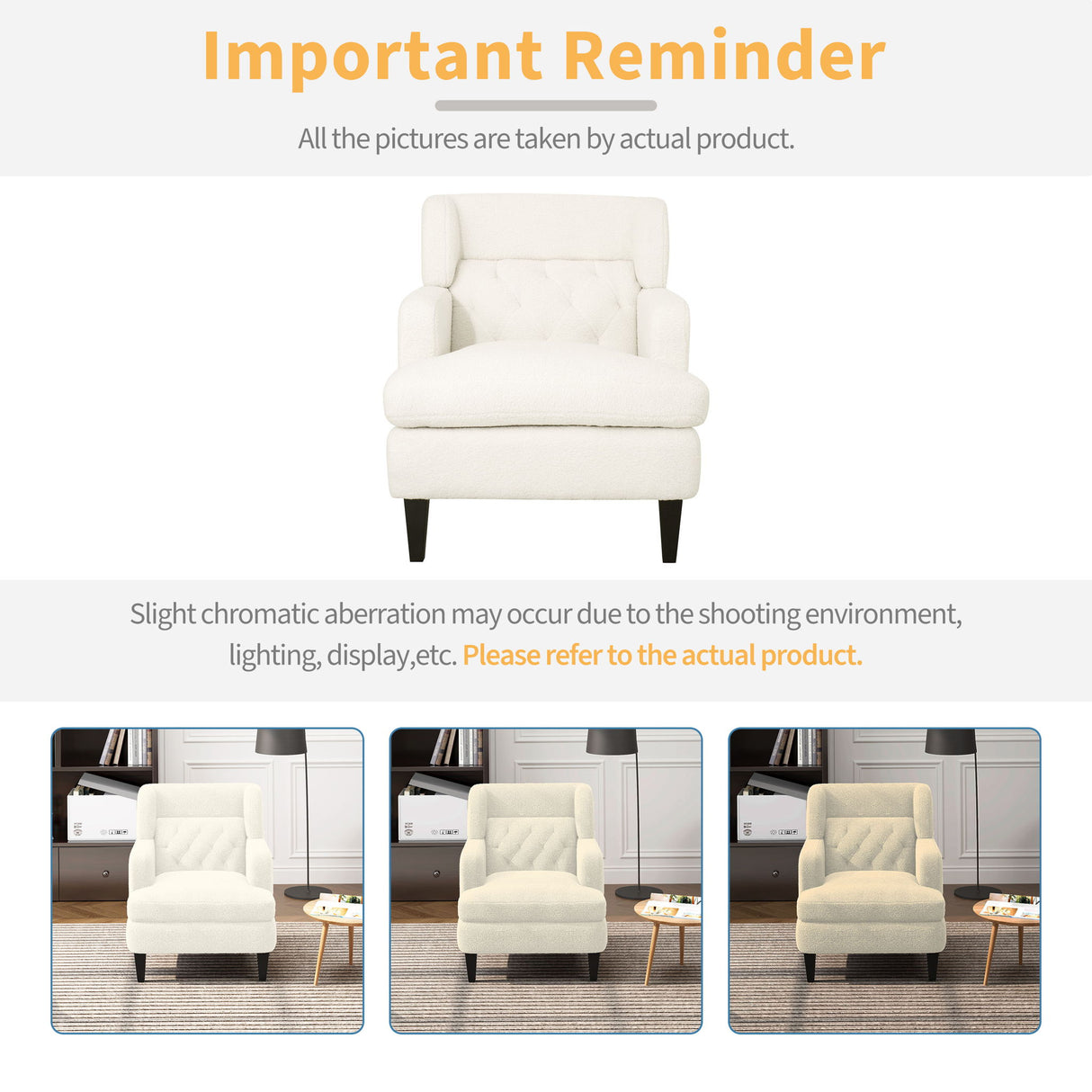 Upholstered Accent Chair Tufted Armchair For Living Room And Bedroom