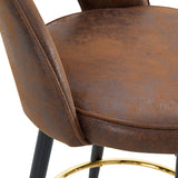 Upholstered Rotatable Bar Chair With Metal Legs For Dining Room