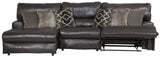 Como - 3 Piece Italian Leather Match Reclining Sofa