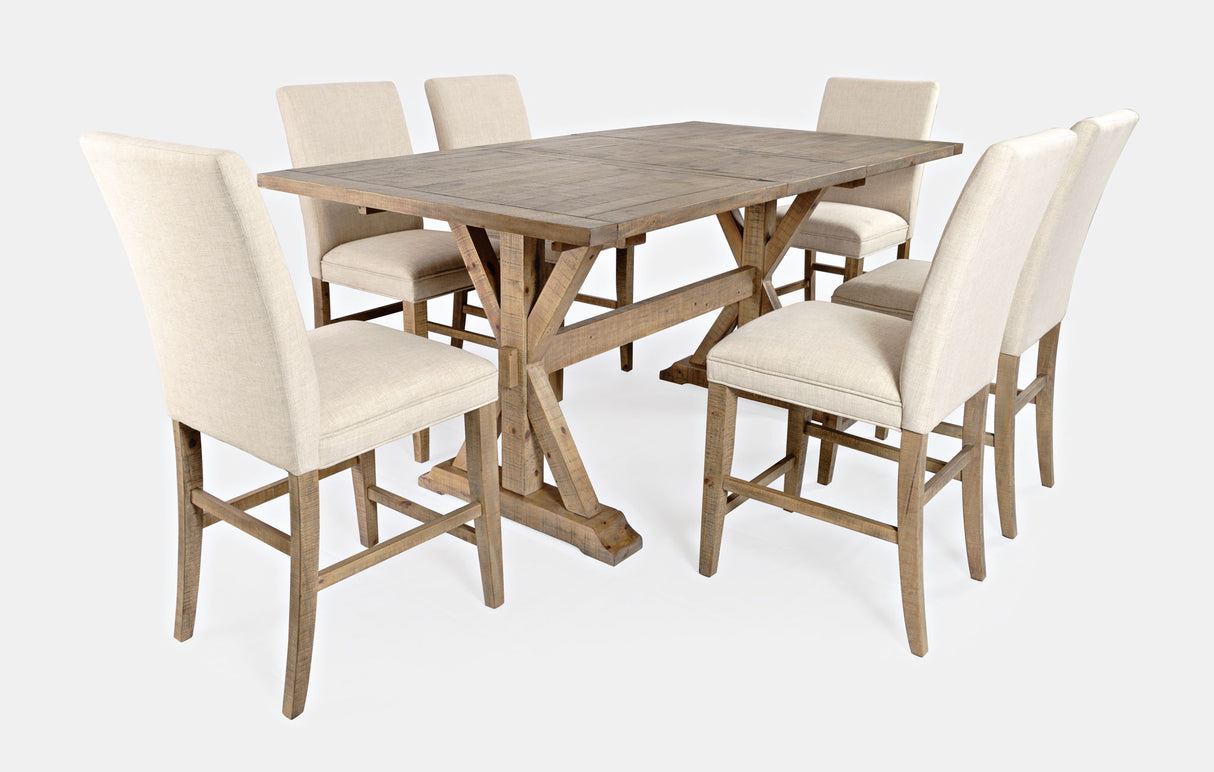 Carlyle Crossing - 7 Piece Counter Set - Distressed Medium Brown