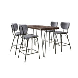 Nature's Edge - 5 Piece Counter Set With Modern Barstools - Slate