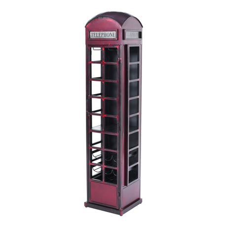 Glory Days - Telly Vintage Telephone Booth Bar - Vintage Red