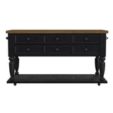Heritage & Home - Kitchen Island With Casters - Oak Brown And Black