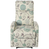 Modern Manual Recliner, Home Theater Chair With Adjustable Backrest For Living Room - Beige / Blue