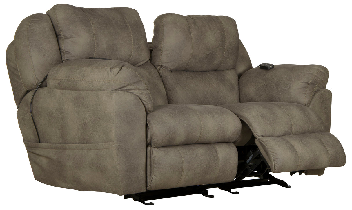 Flynn - Power Lay Flat Rocking Loveseat With Power Adjustable Headrest & Lumbar And Dual Heat & Massage - Fig