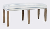 Eastern Tides - Upholstered Bench - Blue Stripe / Light Brown