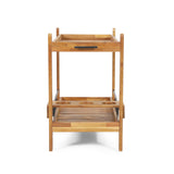 Bar Cart With Wine Bottle Holders, - Black