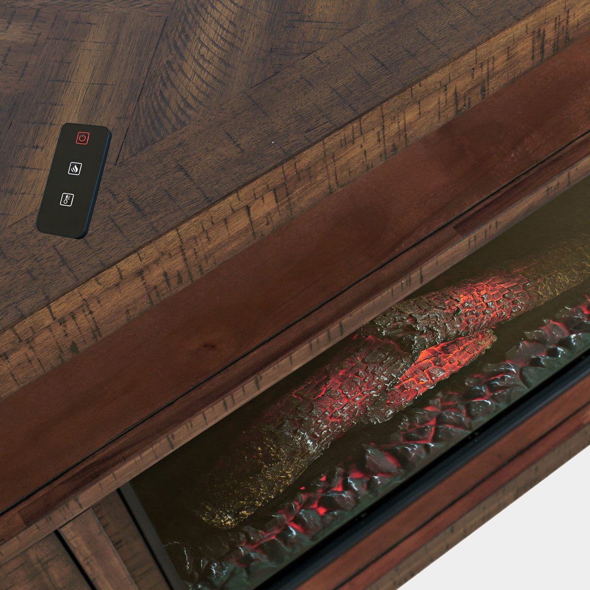 Fairview - 60" Electric Fireplace Media Console - Oak Dark Brown