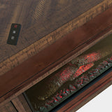 Fairview - 60" Electric Fireplace Media Console - Oak Dark Brown