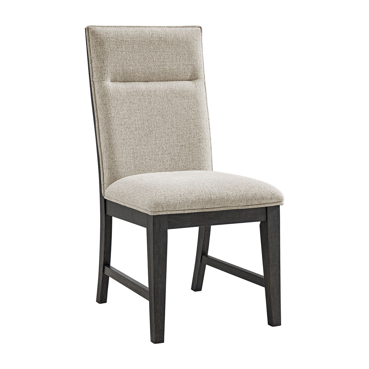 Axel - 5 Piece Standard Height Dining Set (Round Table And Four Fabric Chairs) - Espresso / Light Gray