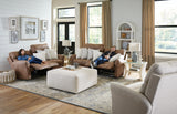 Justine - Lay Flat Reclining Loveseat - Burlap